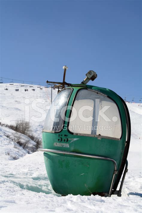 Old French Poma Ski Lift Bubble Car, Le Corbier Stock Photo | Royalty-Free | FreeImages