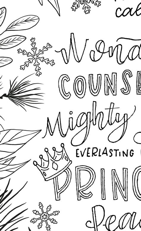 Bible Verse Coloring Page Isaiah 9:6 Printable Bible Verse Coloring Page, Christian Kids ...