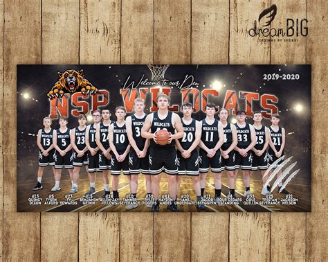 Basketball Team Photo Banner Design Wildcats Basketball | Etsy