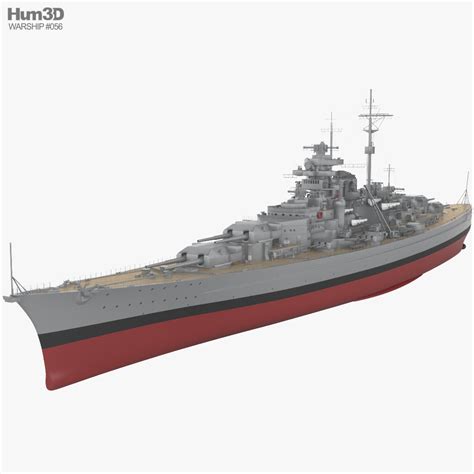 German battleship Bismarck 3D model - Download Warship on 3DModels.org