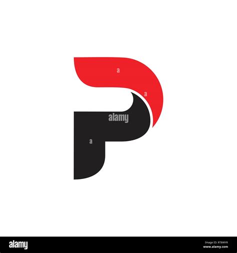 letter p simple curves 3d logo vector Stock Vector Image & Art - Alamy