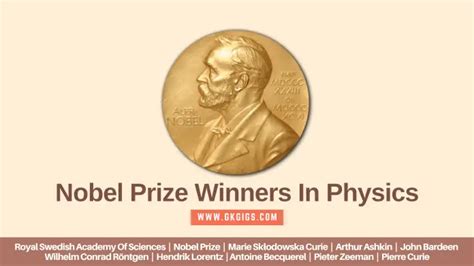 List Of All Nobel Prize Winners In Physics (2024 Updated) - GkGigs