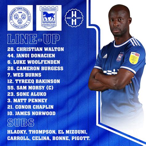 Ipswich Town FC on Twitter: "👊 Your #itfc line-up this afternoon! https ...