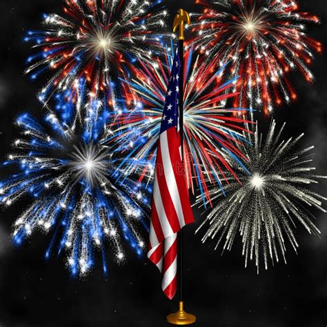 Fireworks over US Flag stock image. Image of america, pride - 1414343