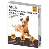 VetUK 100mg Imidacloprid Flea Treatment for Dogs 4 - 10kg (3 Pipettes) big image