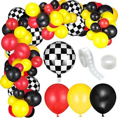 Buy 127 Pieces Car Race Balloons Party Supplies Race Car Theme Birthday Party Garland Arch Party ...