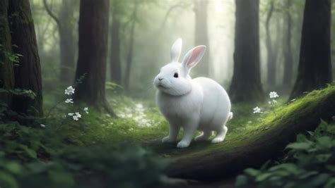 Premium AI Image | Baby Rabbit in the Forest