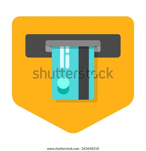 Atm Sticker Vector Sign Credit Card Stock Vector (Royalty Free) 363648218