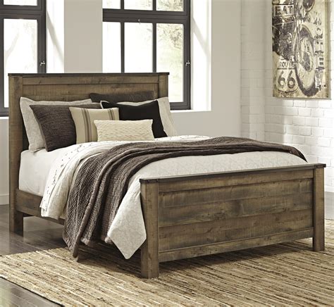 Signature Design by Ashley Trinell Rustic Look Queen Panel Bed | Royal ...