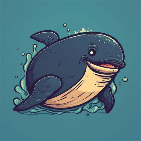 Premium AI Image | Illustration of a blue whale or blue fin whale