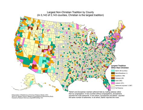 The Largest Religion In Every State Other Than Christianity - Business Insider