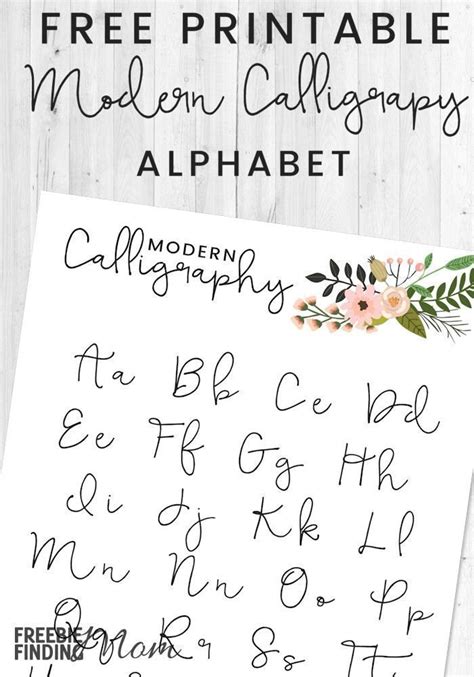 Free Printable Modern Calligraphy Alphabet - Freebie Finding Mom | Modern calligraphy alphabet ...