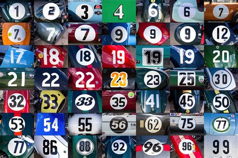 50 HR Classic Race Car Numbers | Graphics ~ Creative Market