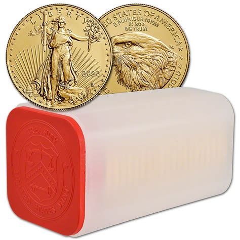 2023 American Gold Eagle 1 oz $50 1 Roll Twenty 20 BU Coins in Mint Tube [23-AGE-50-BU(20 ...