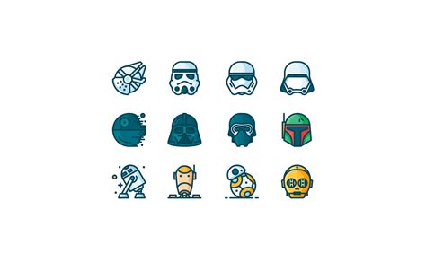 Outline Star Wars Icons :: Behance