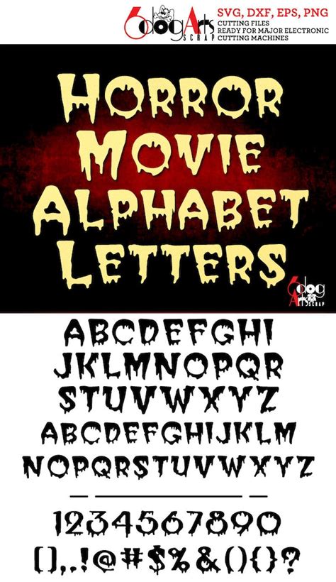 Horror Movie Alphabet Letters Digital Images Svg Dxf Eps Png | Etsy