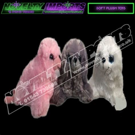 24/pc Cute 26cm Fluffy Seal Plush Prize Win - Novelty Imports