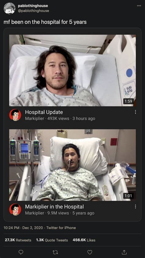 "mf been on the hospital for 5 years" | Markiplier | Know Your Meme