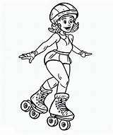 A Woman On Roller Skates coloring Page  Download Print Or Color sketch template