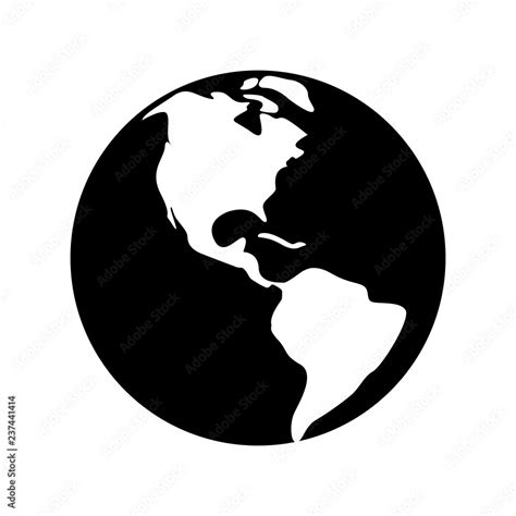 Planet Earth Globe Icon Silhouette Stock Vector | Adobe Stock