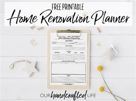 Home Renovation Planner - Free Printable DIY Home Reno Project Planner ...