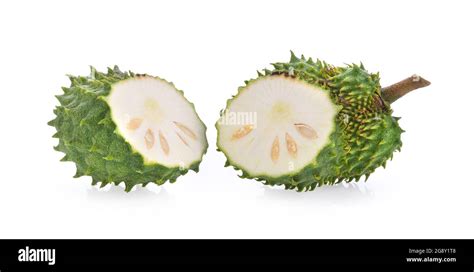 Soursop fruit on white background Stock Photo - Alamy