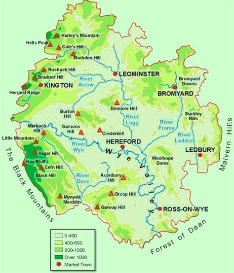 herefordshire map.jpg (805×942) | County map, Herefordshire, Map