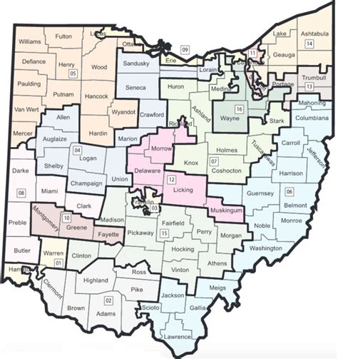 Ohio Congressional Districts Map | Tourist Map Of English