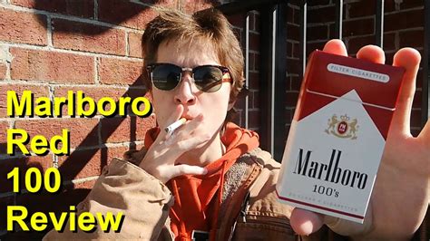 Smoking a Marlboro Red 100 Cigarette - Review - YouTube