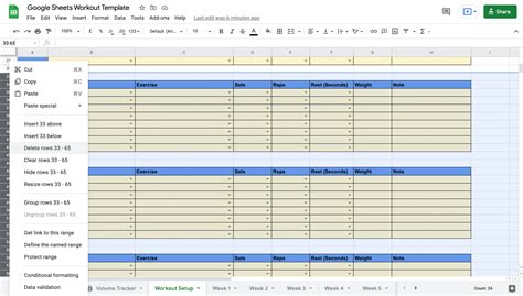 Google Sheets Workout Template [FREE] | GFitness Online