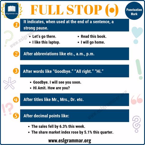 Full Stop: Understanding Its Usage and Importance in Writing - ESL Grammar