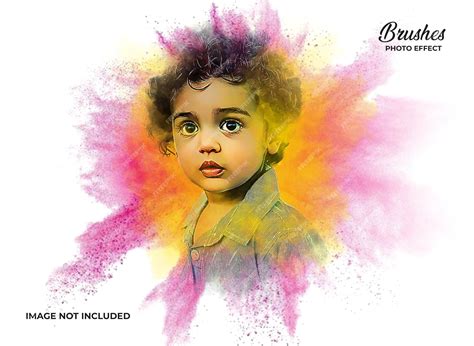 Premium PSD | Portrait of person with watercolor effect mockup