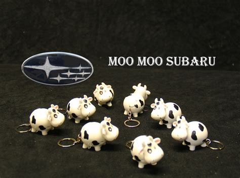 Moo Moo Subaru 8 Cow Keychains, LED Flashlight Each Cow Comes With a Tag for Mooing and Rubber ...