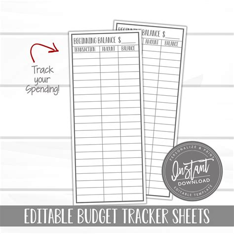 EDITABLE Budget Envelopes Cash Tracker Watercolor Budget - Etsy