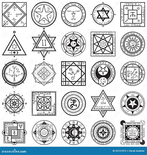 Illustration Of Alchemical Symbols And Magical Sigils | Hot Sex Picture