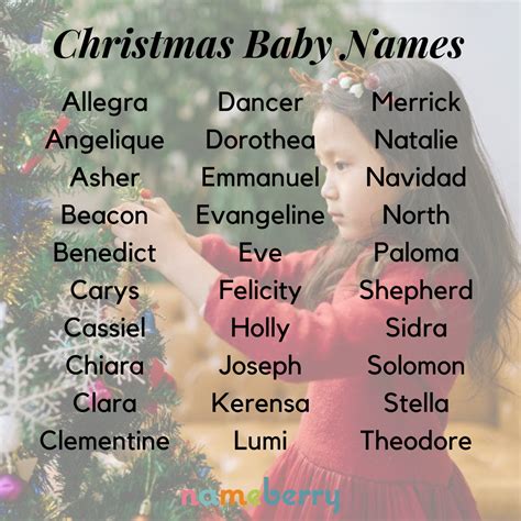 209 Magical Christmas Baby Names | Christmas baby names, Baby names, Baby name list