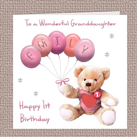 Excited to share this item from my #etsy shop: Personalised First Birthday Card, baby girl, name ...