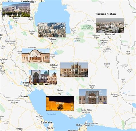 Cities map of Iran - OrangeSmile.com