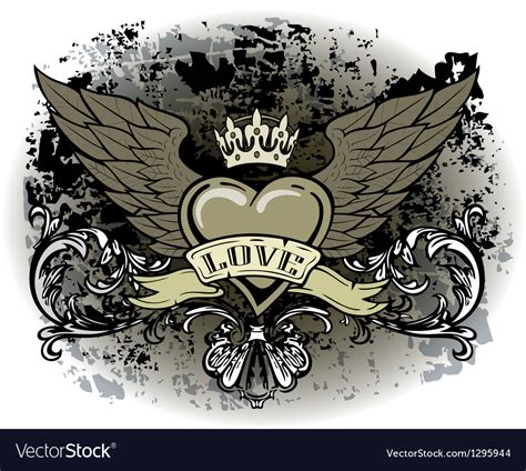 Heart with wings Royalty Free Vector Image - VectorStock