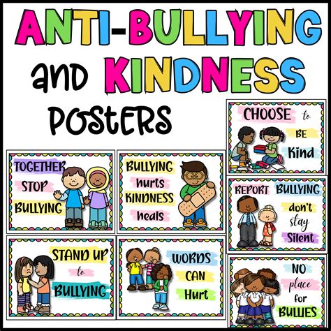 Anti-Bullying & kindness Color Posters Bulletin Board Idea Classroom ...