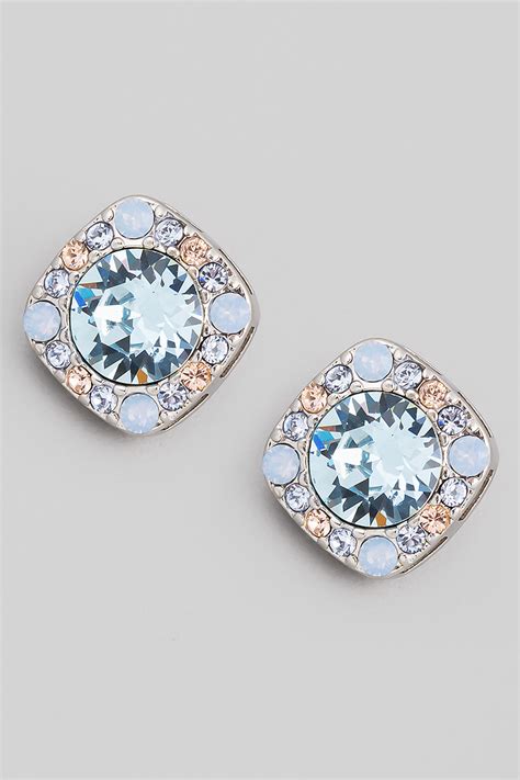 S March Birthstone Stud Earrings