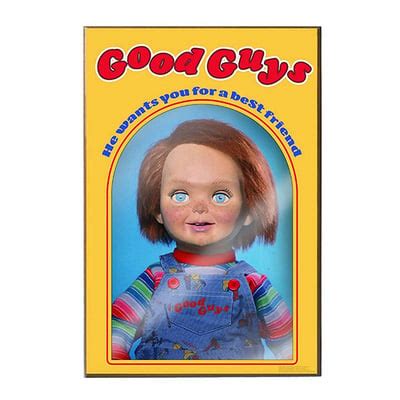 Chucky Good Guys Box MDF Wood Wall Art 13x19 Silver Buffalo