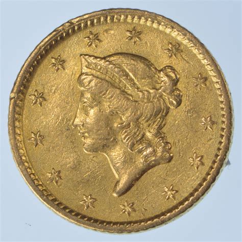 1853 United States $1 Dollar Liberty Head Gold Coin AGW .04837 oz | Property Room