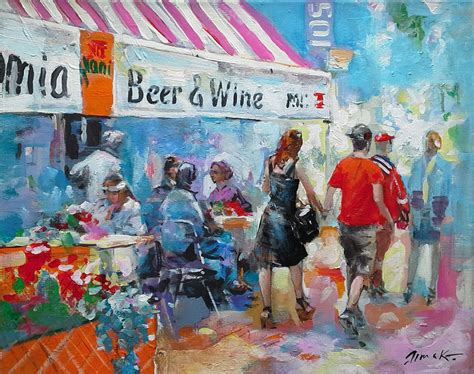 CAFE STREET SCENE Original Oil Painting on 16x20 Canvas by - Etsy