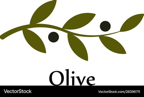 Isolated green olive branch logo olive oil Vector Image