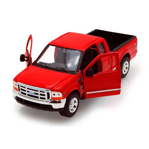 1999 Ford F-350 Pickup Truck, Red - Welly 22081 - 1/24 scale Diecast Model Toy Car (Brand New ...