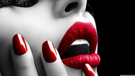 Sexy Red Lips and Red Nails wallpaper | celebrities | Wallpaper Better