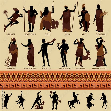 All 12 Greek Gods and Ancient Mythology Stock Vector | Adobe Stock