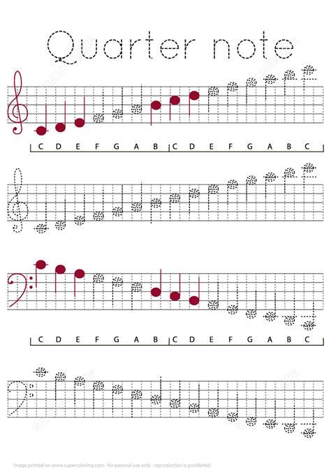 Draw a Quarter Note Music Lesson | Free Printable Puzzle Games