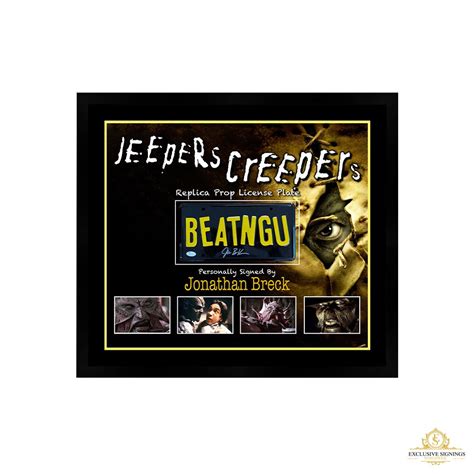 Jonathan Breck Jeepers Creepers Signed License Plate Framed – exclusivesignings